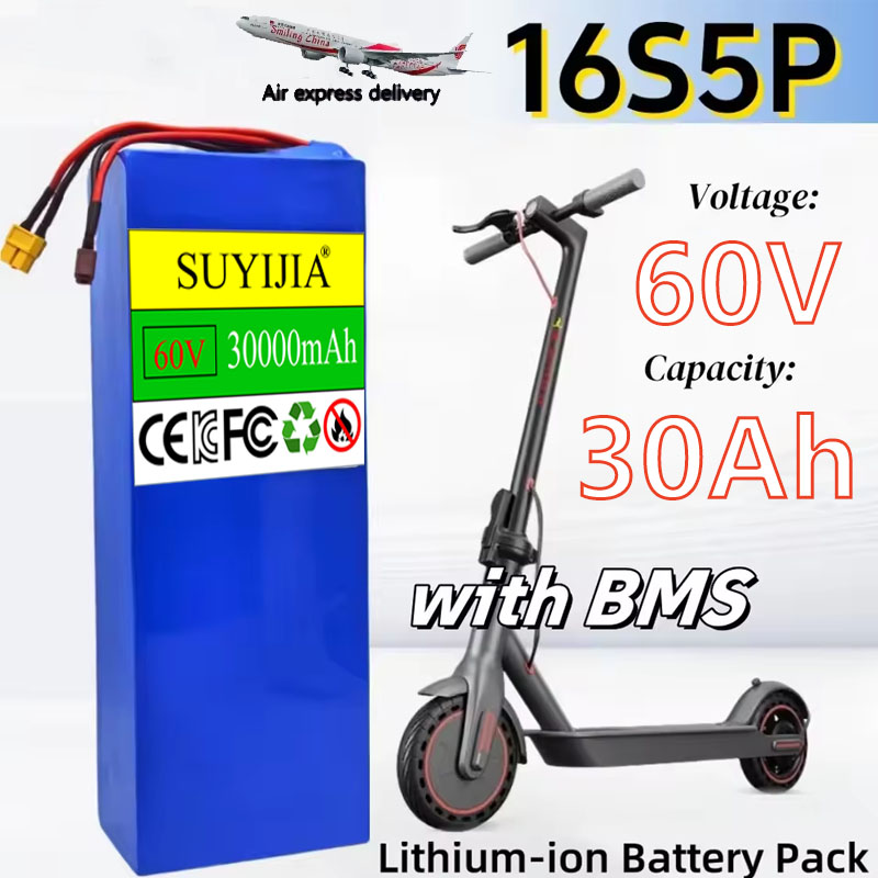 60V 30Ah Electric Scooter Battery - 16S5P 60V 30000mAh Pil 18650 30AH