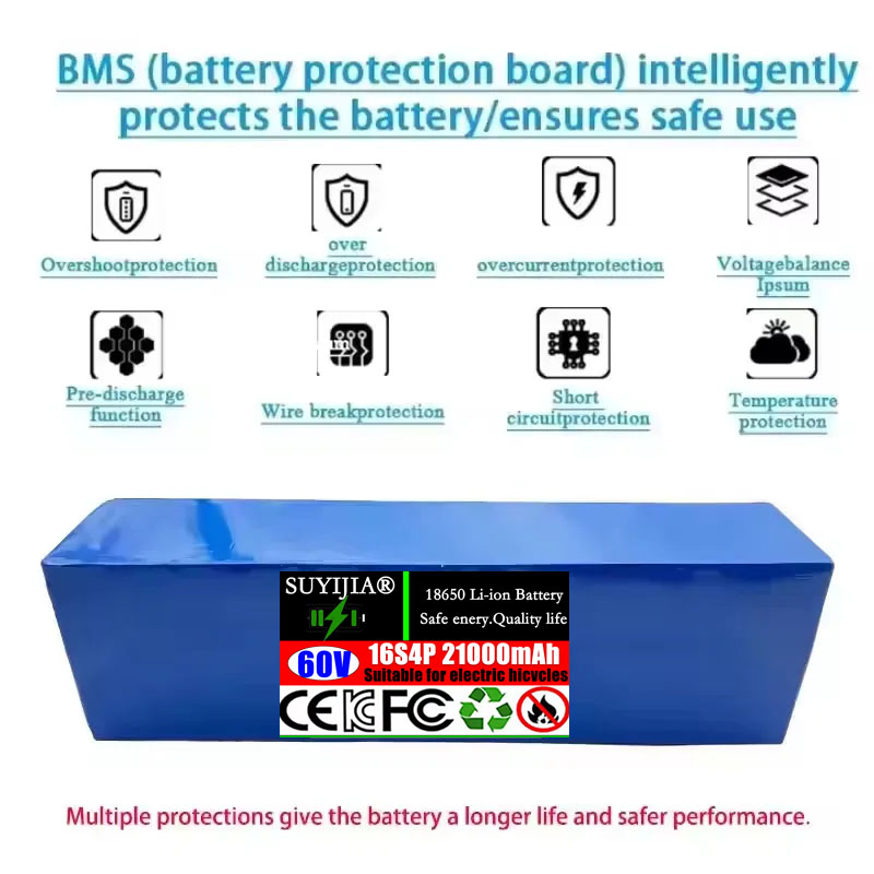 60V 21Ah Yeni 18650 16S4P 1800 - 60V 30Ah Electric Scooter Battery incelemesi ve fiyatı